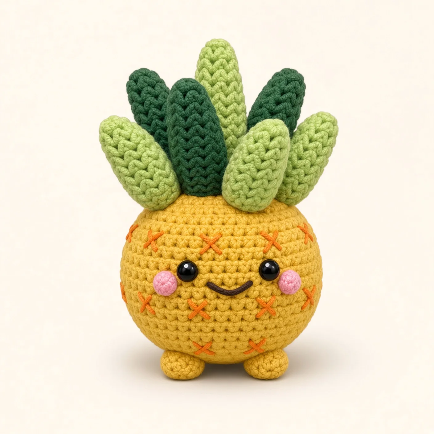 Pineapple crochet assembly: sew the diamond lattice, third row