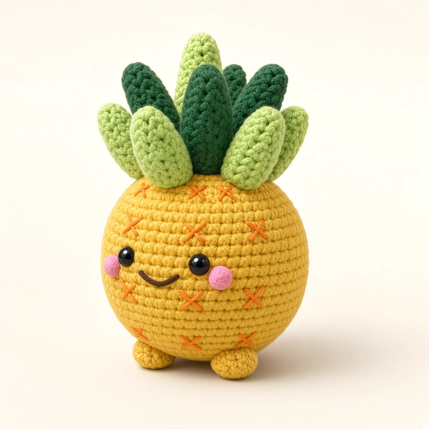 Pineapple crochet assembly: sew the diamond lattice, top row
