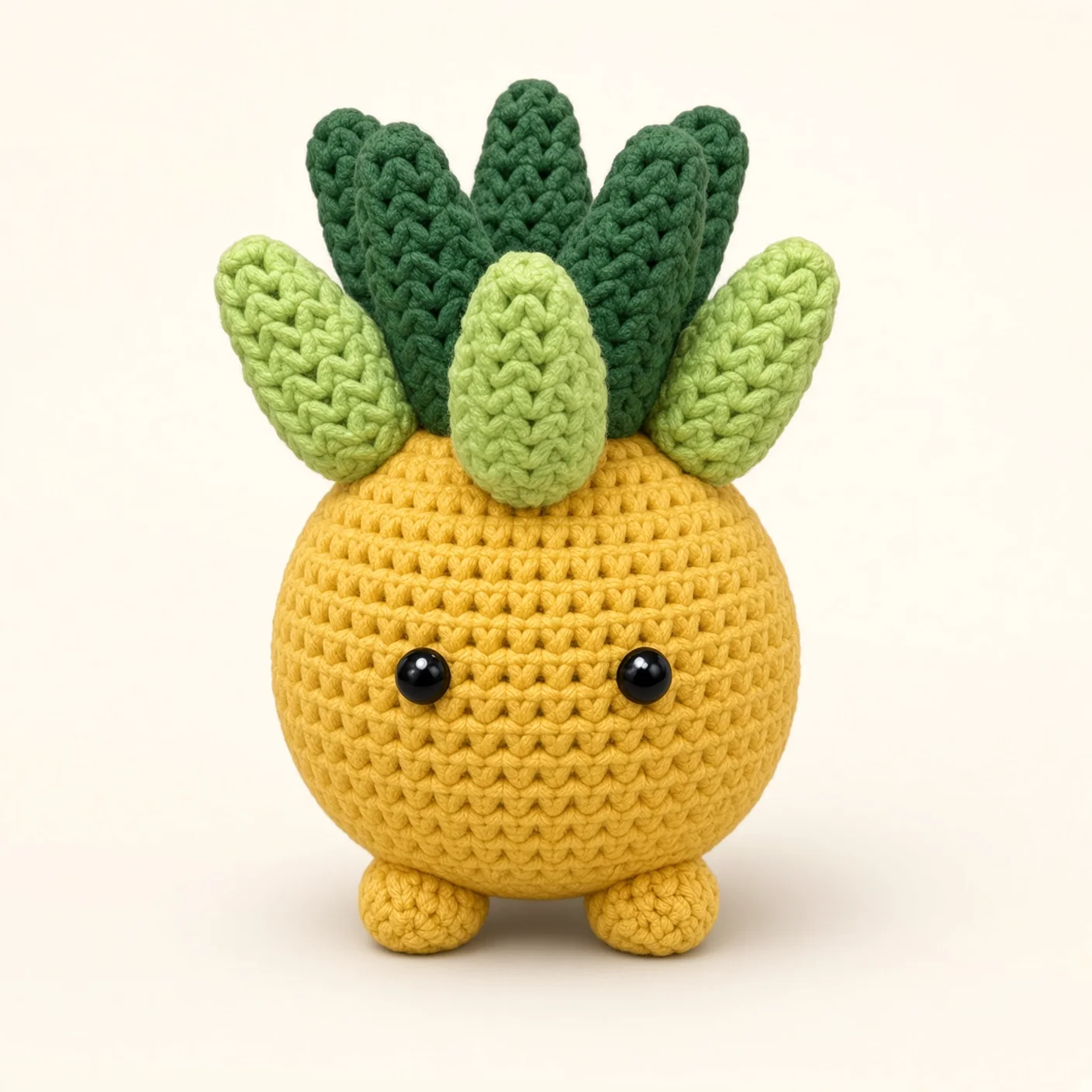 Pineapple crochet assembly: attach the outer pea leaves