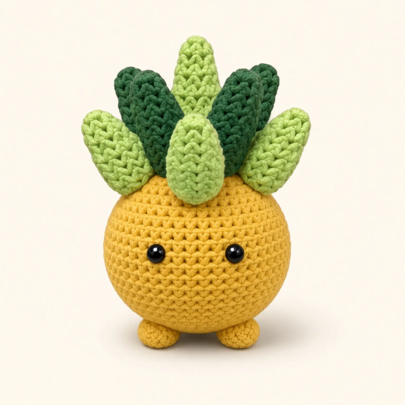 Pineapple crochet assembly: attach the center leaf
