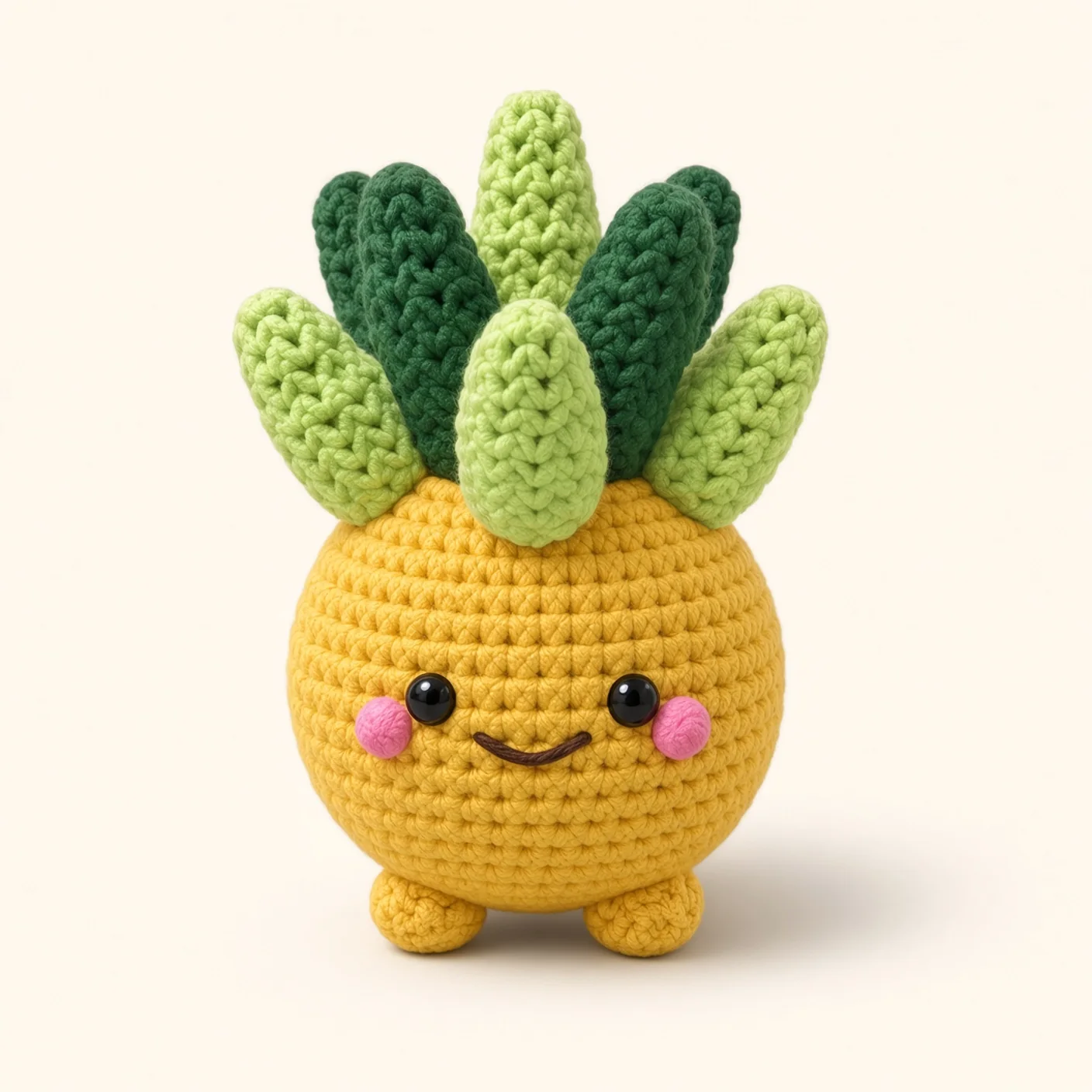 Pineapple crochet assembly: sew the cheeks