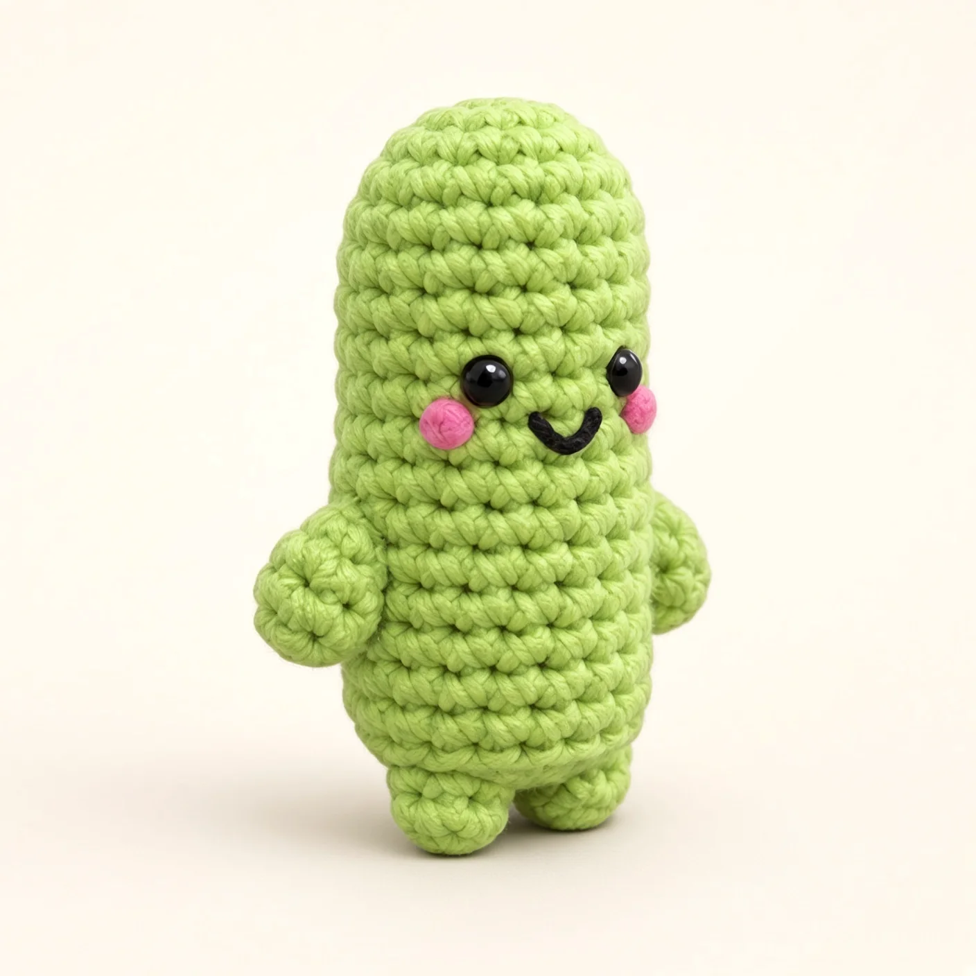 Positive pickle crochet assembly: sew the cheeks