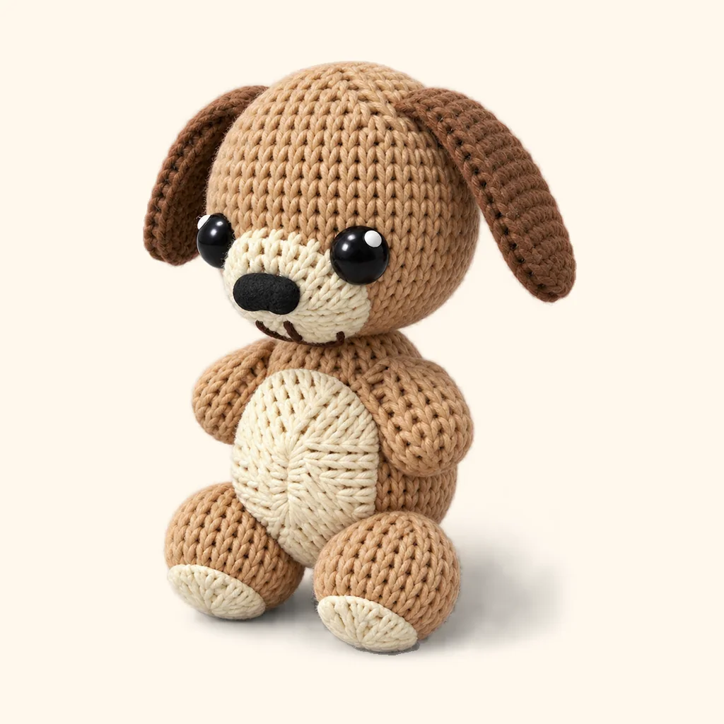 Puppy dog crochet assembly: hide the tails