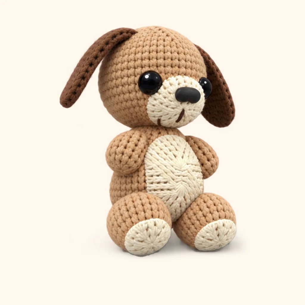 Puppy dog crochet assembly: sew the mouth