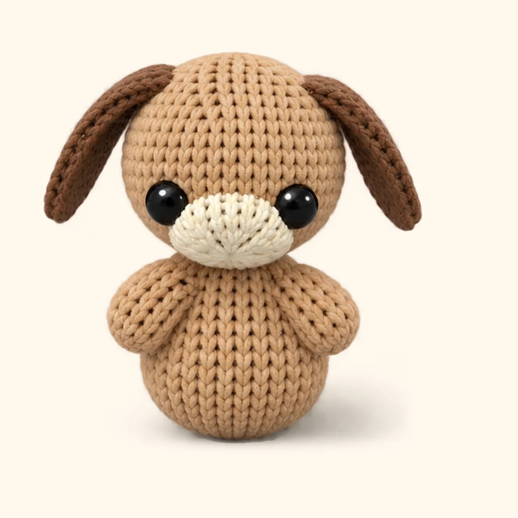 Puppy dog crochet assembly: attach the arms