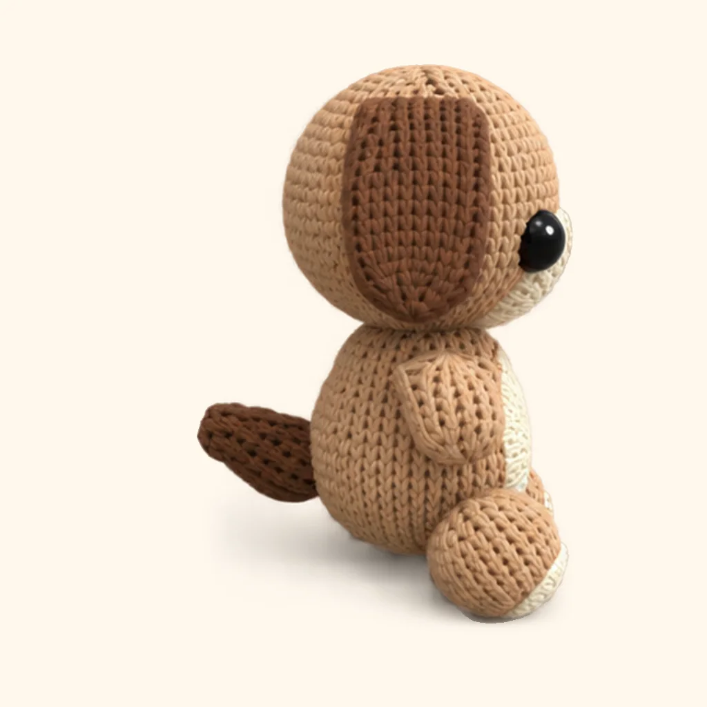 Puppy dog crochet assembly: attach the tail
