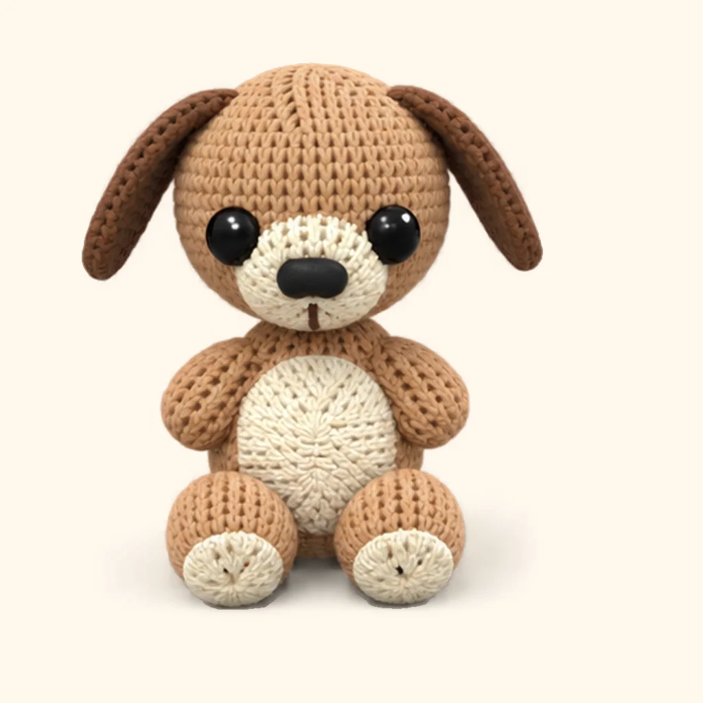 Puppy dog crochet assembly: sew the nose