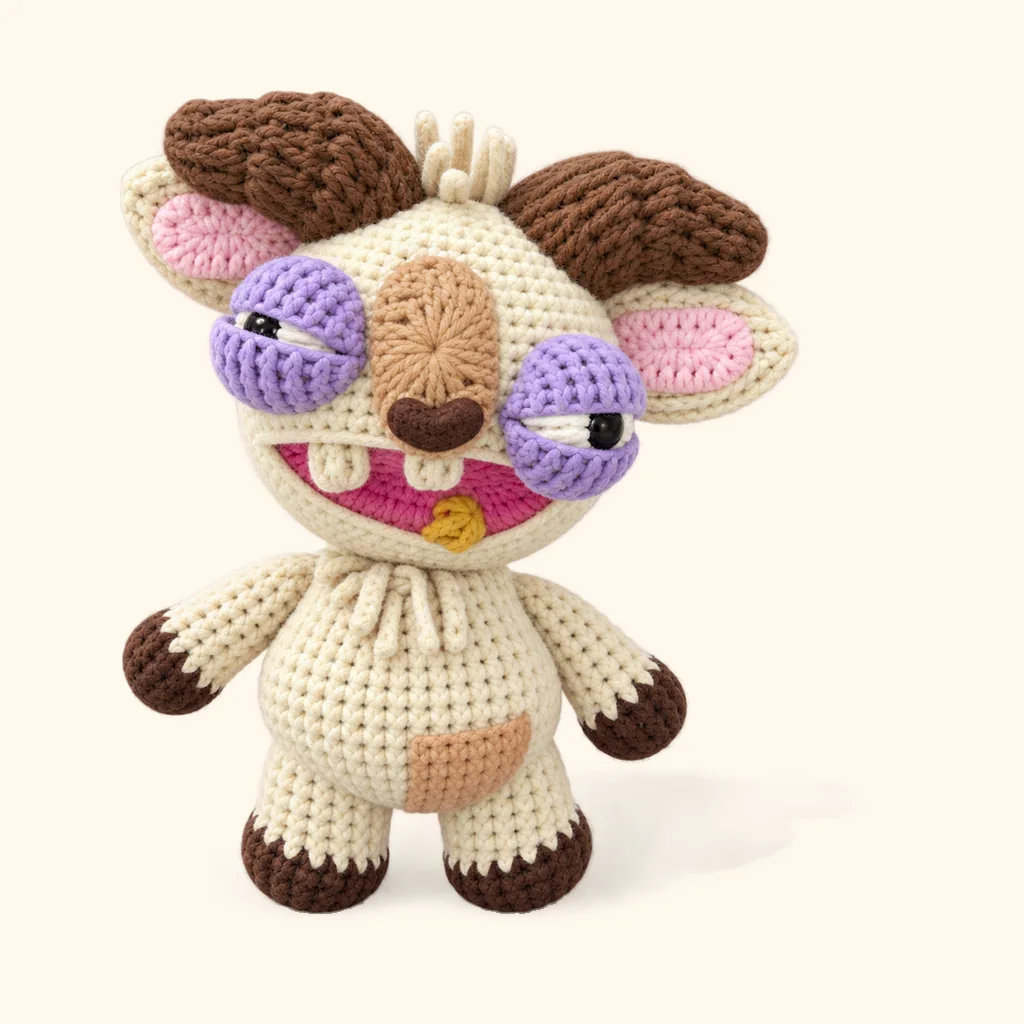 Rogue goat crochet assembly: sew the nose