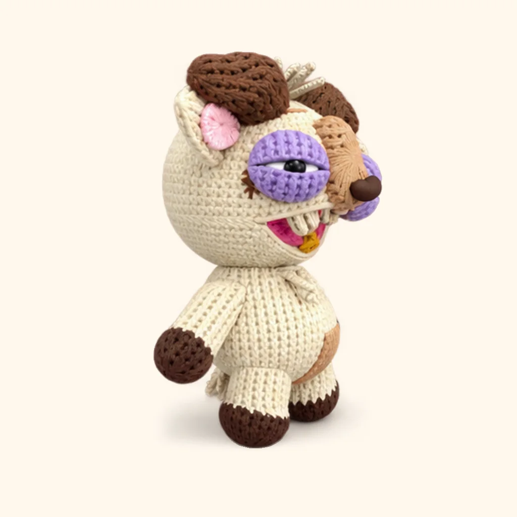 Rogue goat crochet assembly: sew the scar stitch lower