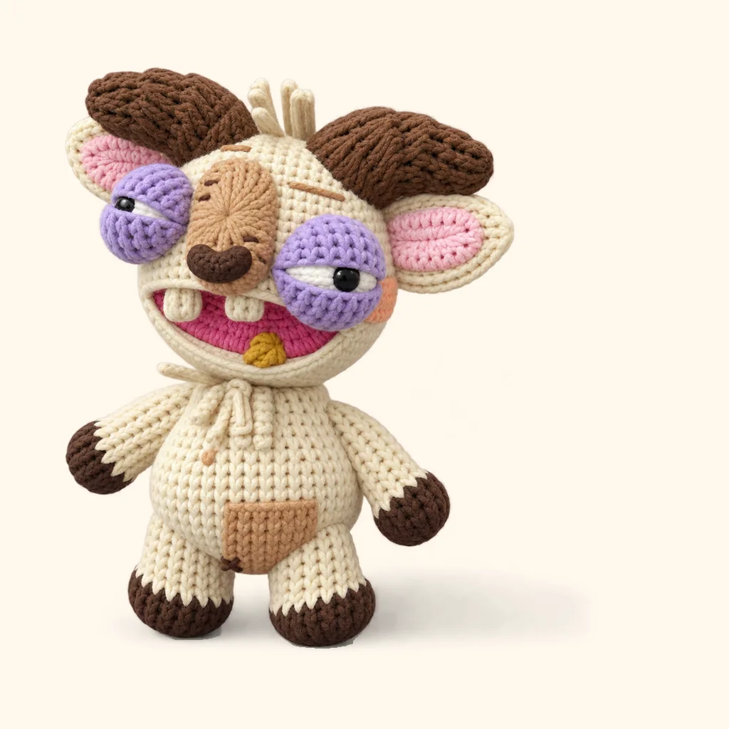 Rogue goat crochet assembly: sew the patch stitches bottom