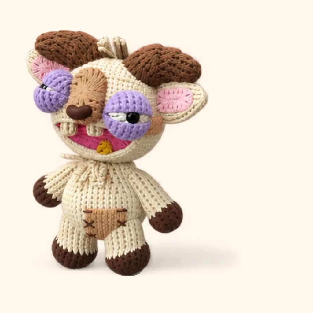 Rogue goat crochet assembly: sew the chest freckle