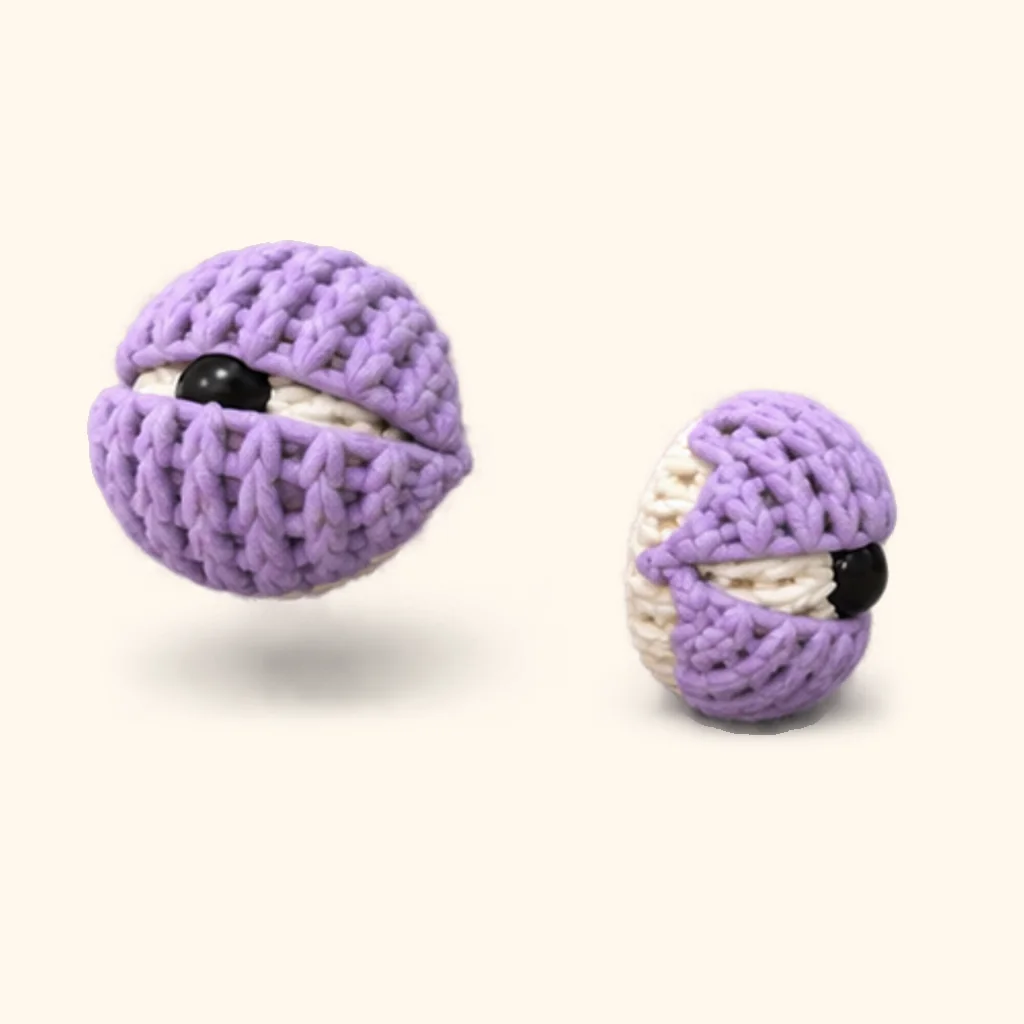 Rogue goat crochet assembly: attach the lower eyelids