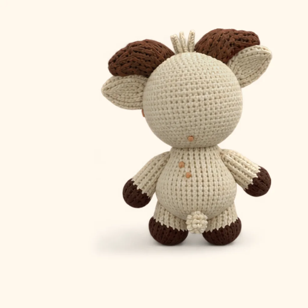 Rogue goat crochet assembly: sew the back of head freckle
