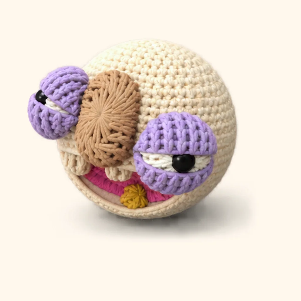 Rogue goat crochet assembly: attach the eyeballs