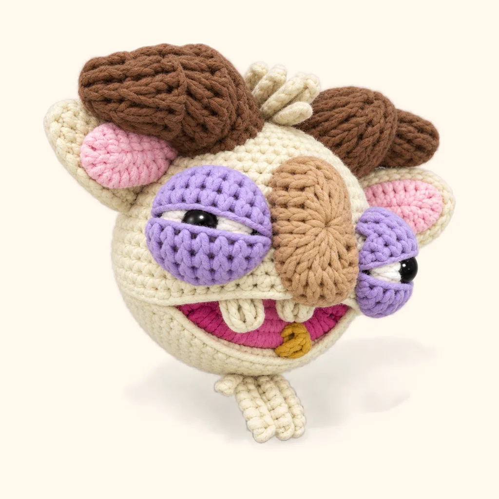 Rogue goat crochet assembly: attach the beards
