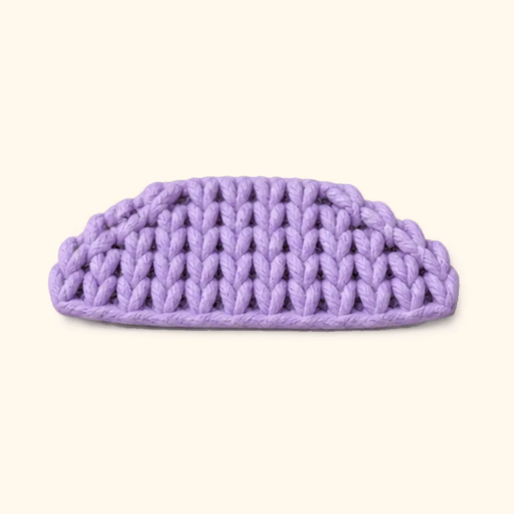 Rogue goat amigurumi: the finished upper eyelid