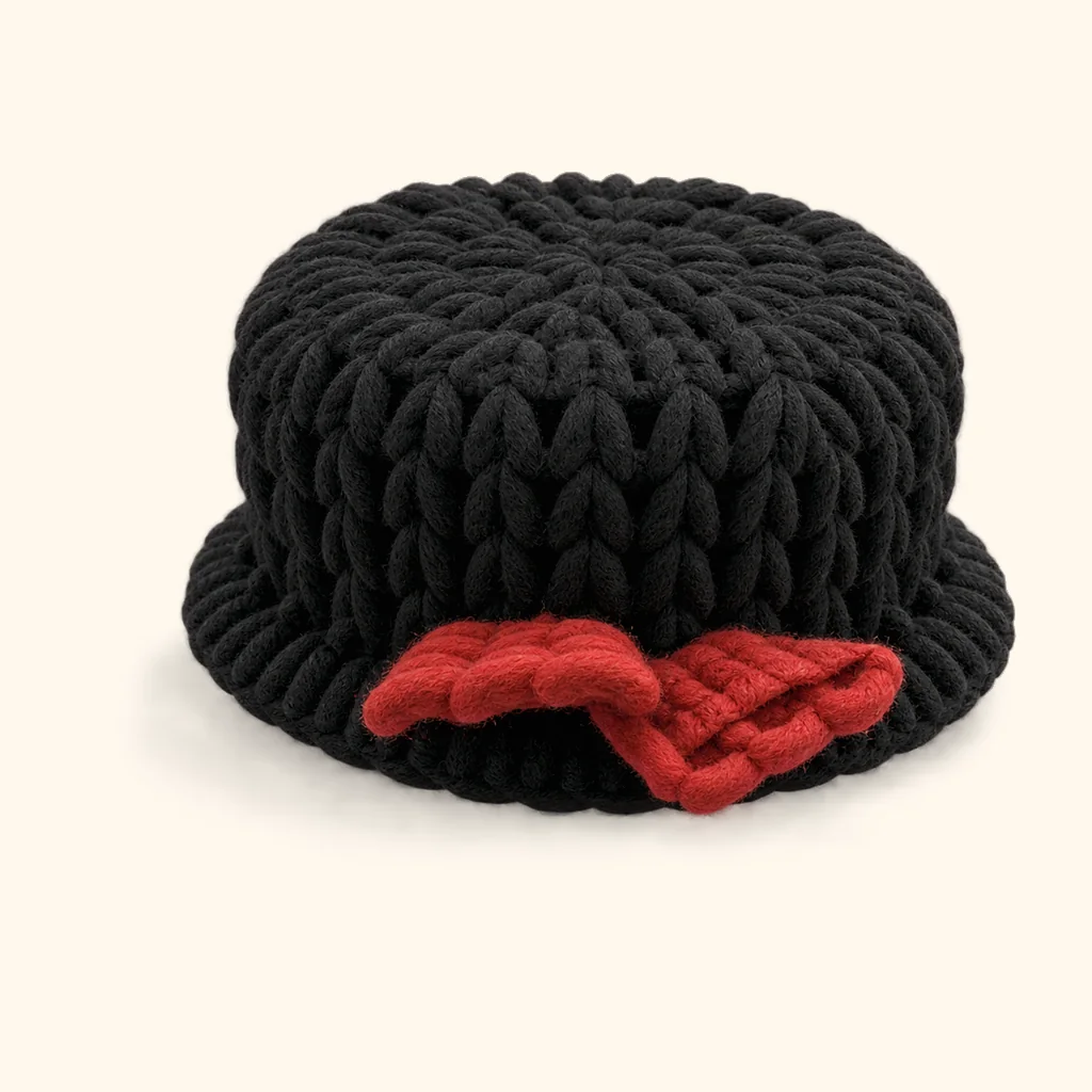 Snowman crochet assembly: wrap the hat band