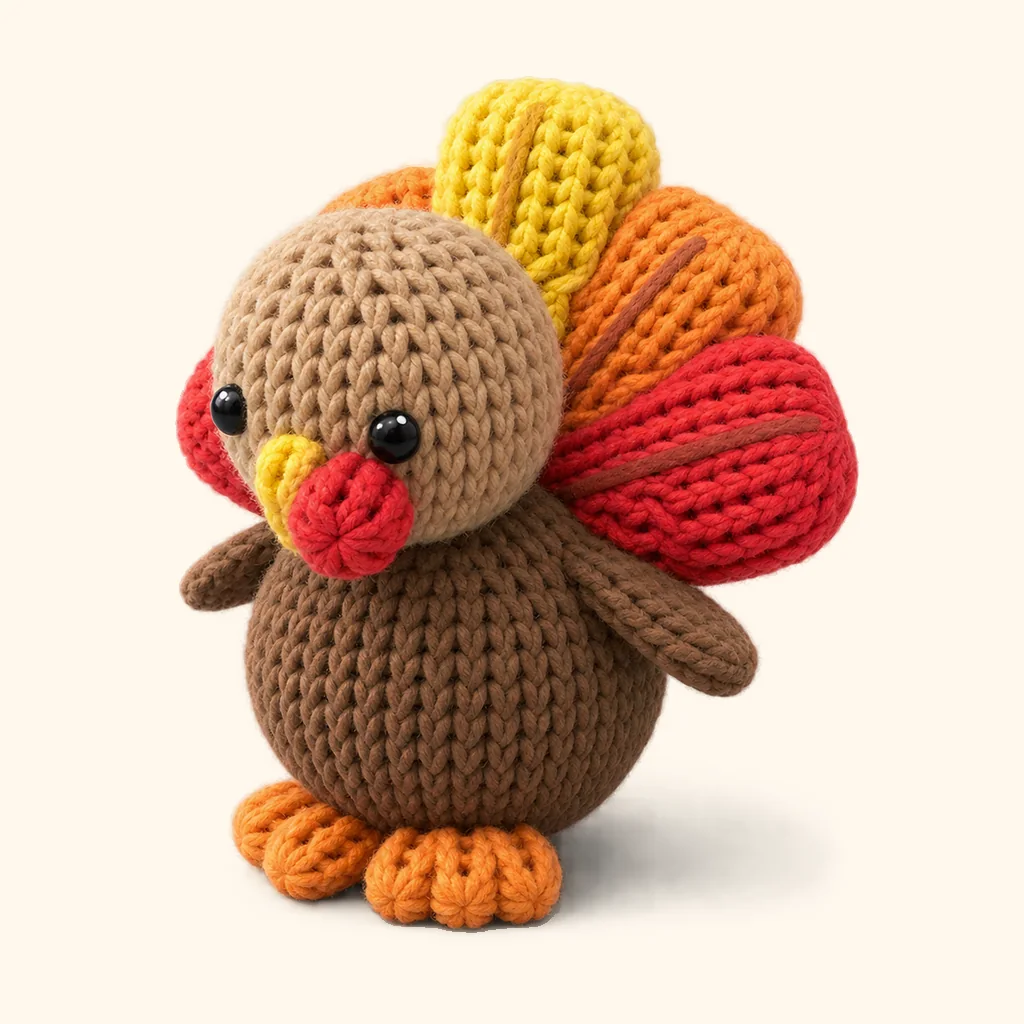 Turkey crochet assembly: hide the tails