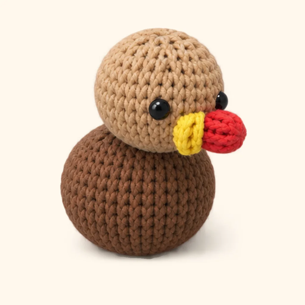 Turkey crochet assembly: attach the head