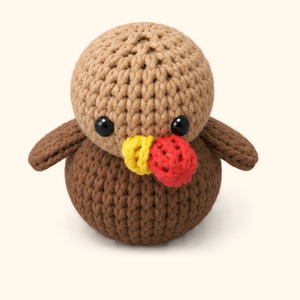 Turkey crochet assembly: attach the wings